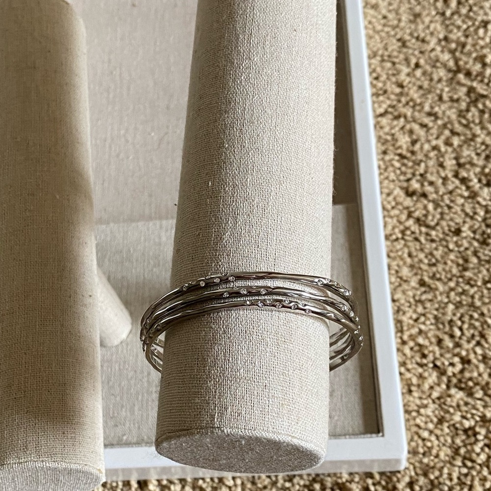 Stella & Dot Silver Rhea Bangles - Picture 2 of 9